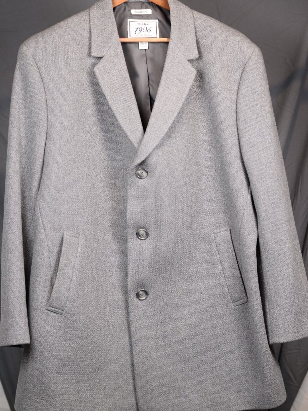 Jos. A. Bank 1905 Gray Mélange Wool Blend Car Coat – Size 48